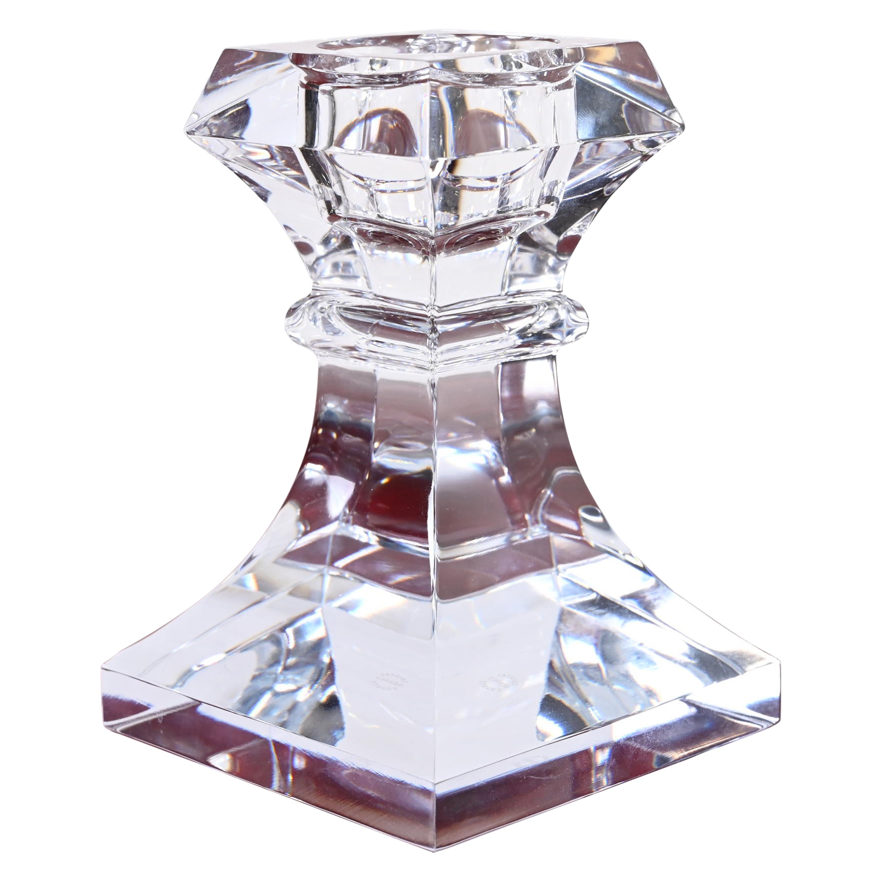 Cristalleries De Sèvres French Crystal Tapered Candlestick Holder