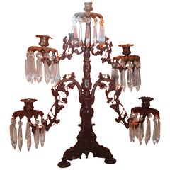 Used 19thc American Large American Made Grape Tree w/Vines Highly Detailed Candelabra