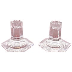 Antique Tiffany & Co. Clear Crystal Candlesticks, Pair