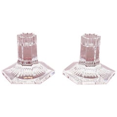 Vintage Tiffany & Co. Clear Crystal Candlesticks, Pair