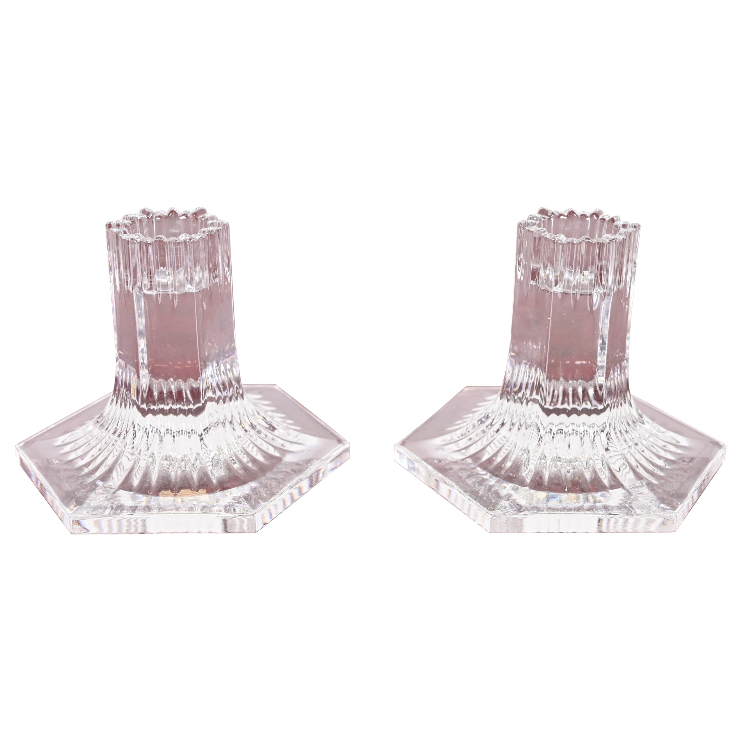 Tiffany & Co. Clear Crystal Candlesticks, Pair