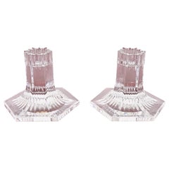 Vintage Tiffany & Co. Clear Crystal Candlesticks, Pair