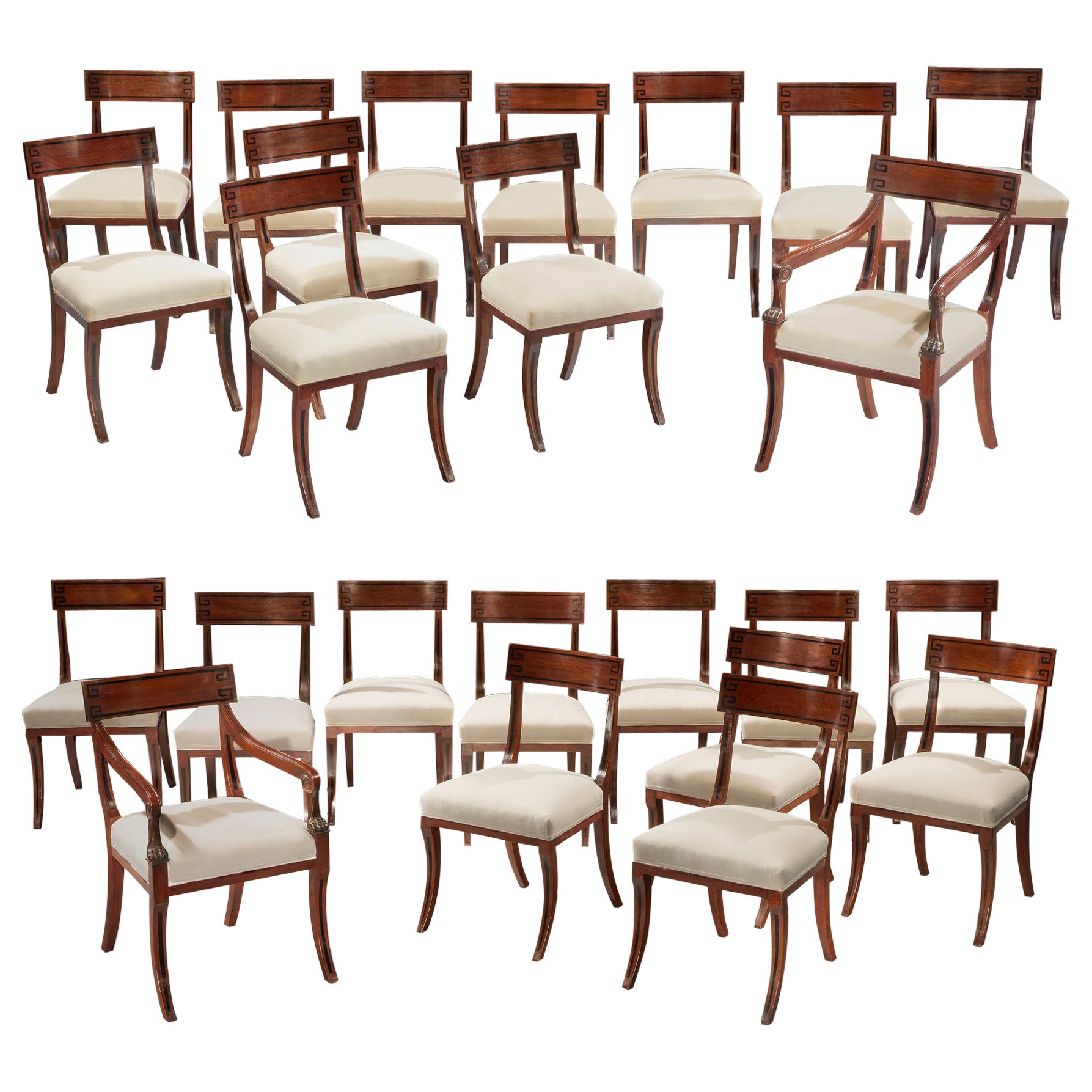 A Large Set of Twenty Four George IV Mahogany Dining Chairs