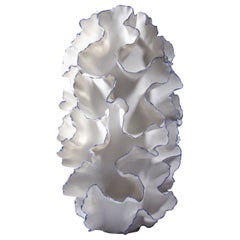 Flowing White and Blue Ruffled Abstract Sculpture, Sandra Davolio