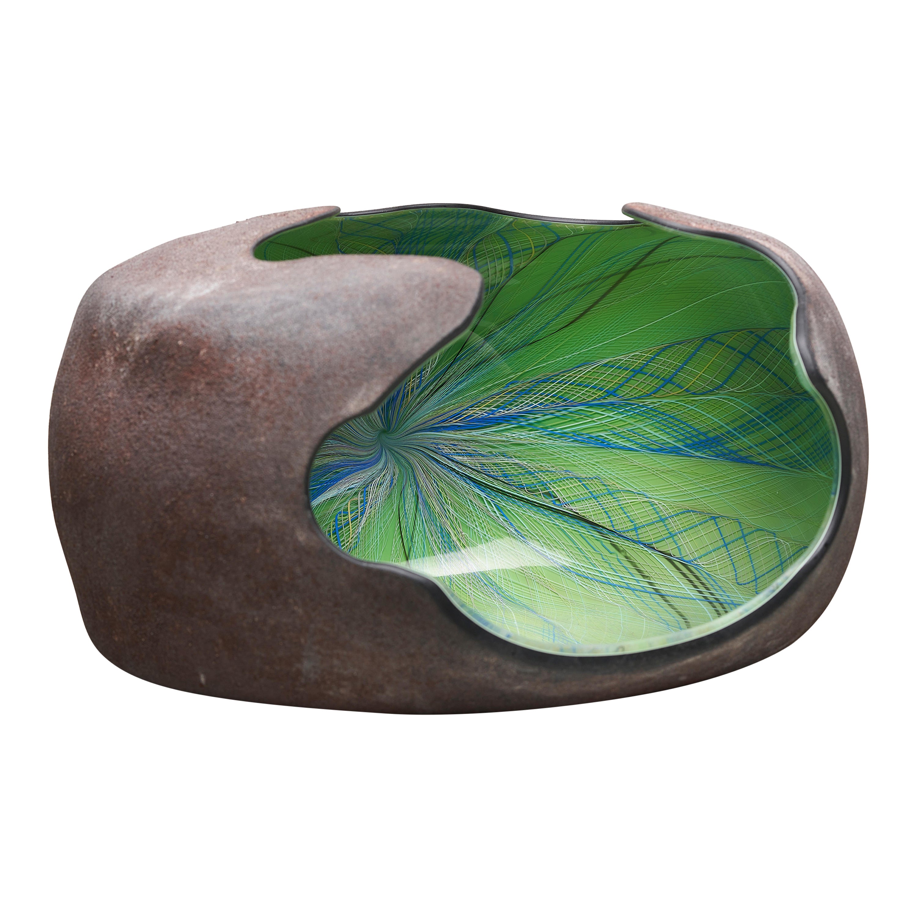 Earthy Wave Contemporary Glass Sculpture, Geir Nustad For Sale