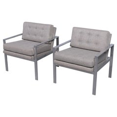 Restored Milo Baughman Aluminum Lounge Chairs: Mid-Century Modern Elegance