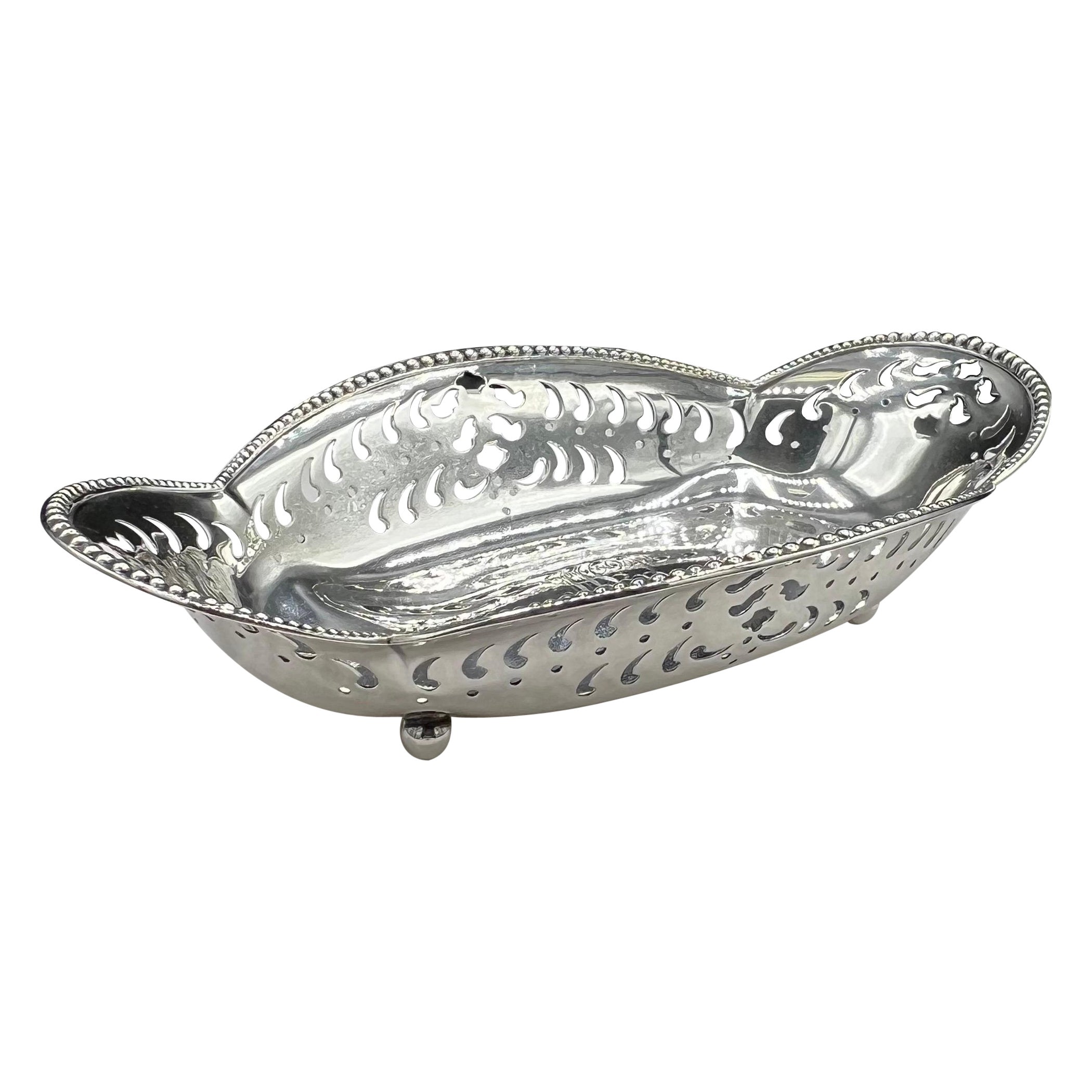 Tiffany & Co., plat à condiments en argent sterling percé