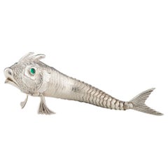 Mid 20th Century Spanish Silver Articulated Fish Sculpture