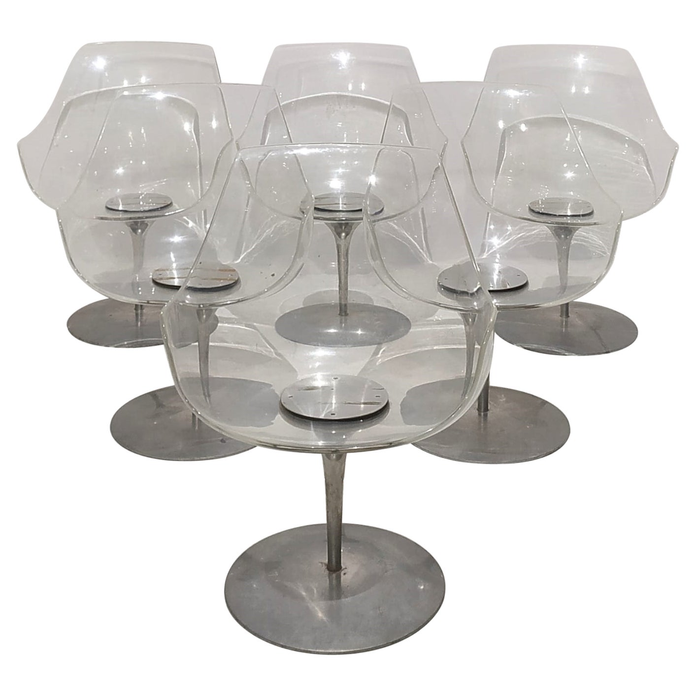 1960s Champagner chairs by Estelle & Ervine Laverne for Formes Nouvelles For Sale