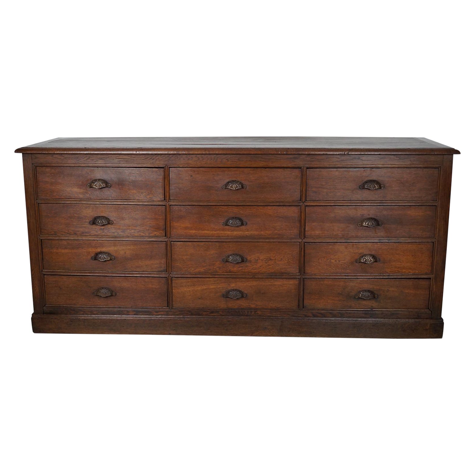 Antique French Oak Apothecary / Filing Cabinet, 19th Century For Sale