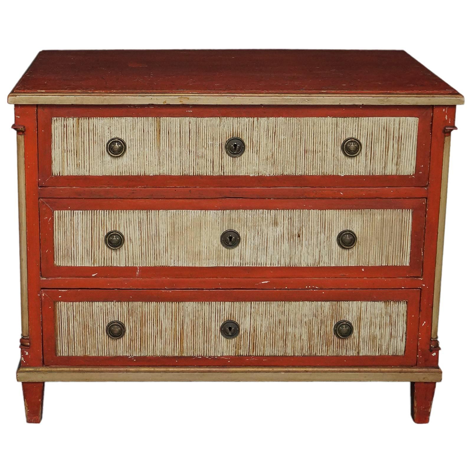 Neoclassical Chest of Drawers in Old Paint For Sale