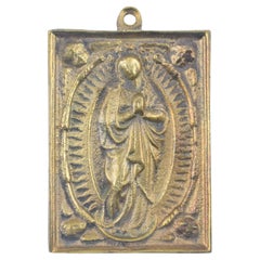 Antique Devotional plaque, Immaculate Conception. Bronze. Spanish school, 19th century. 