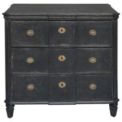 Gustavian Style Chest of Drawers in Black