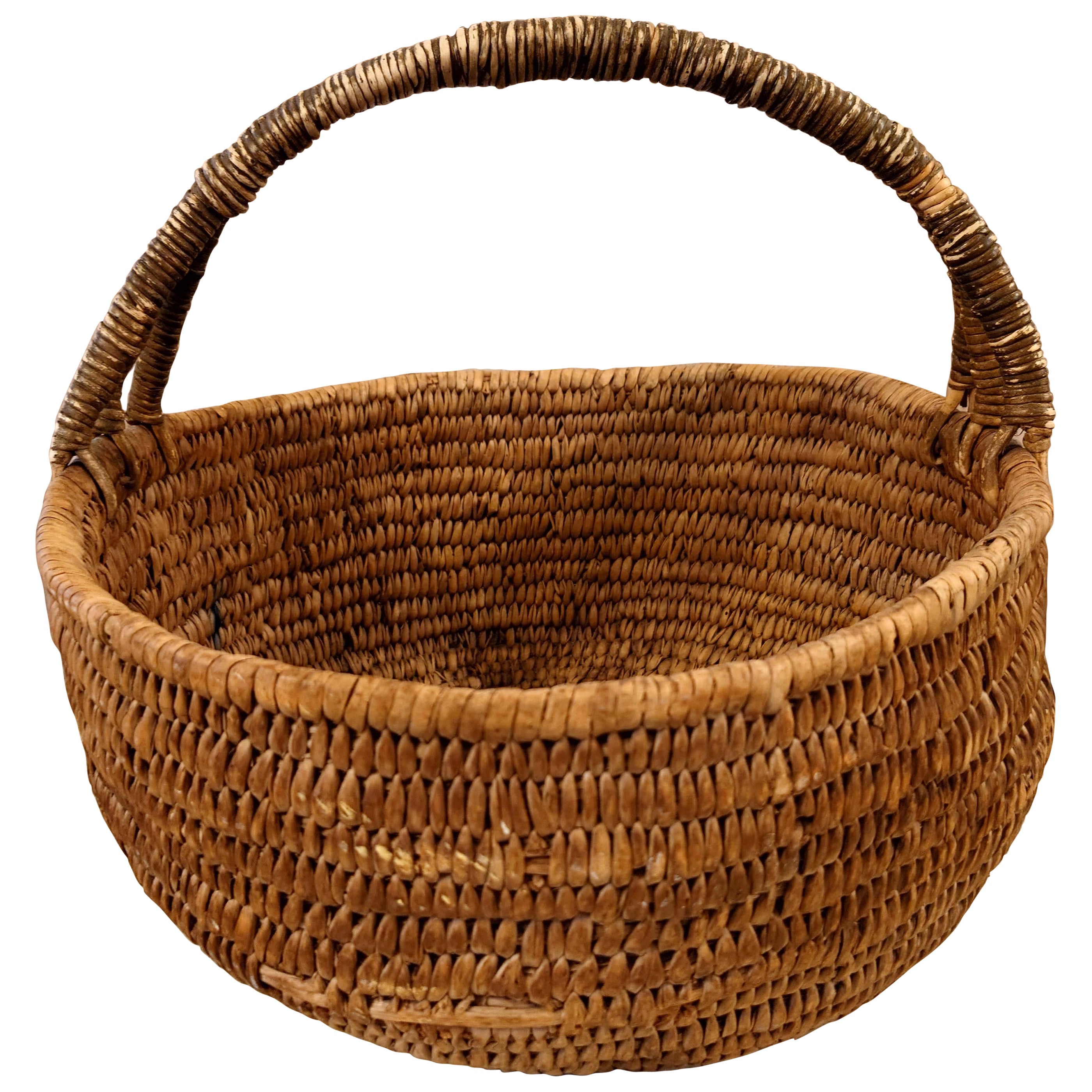 19th Century Swedish Folk Art Woven basket genuine rustic 