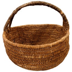 Vintage 19th Century Swedish Folk Art Woven basket genuine rustic 