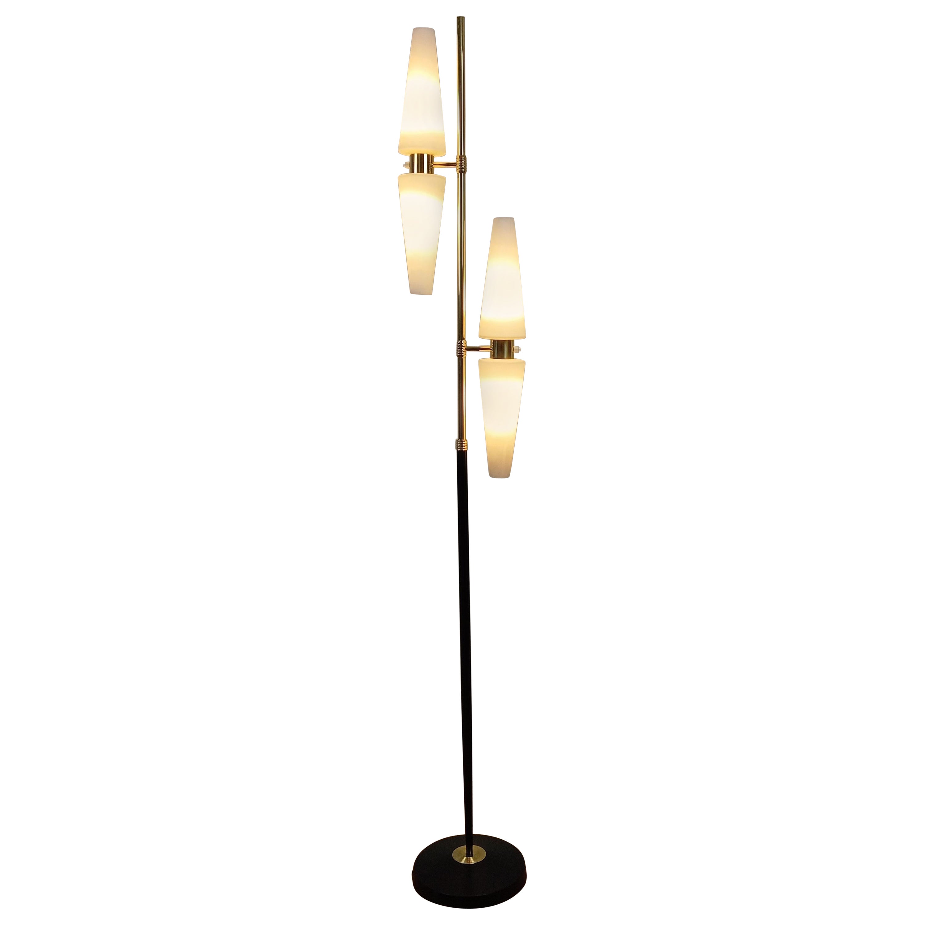 Brass 4-light floor lamp Maison Monix circa 1950