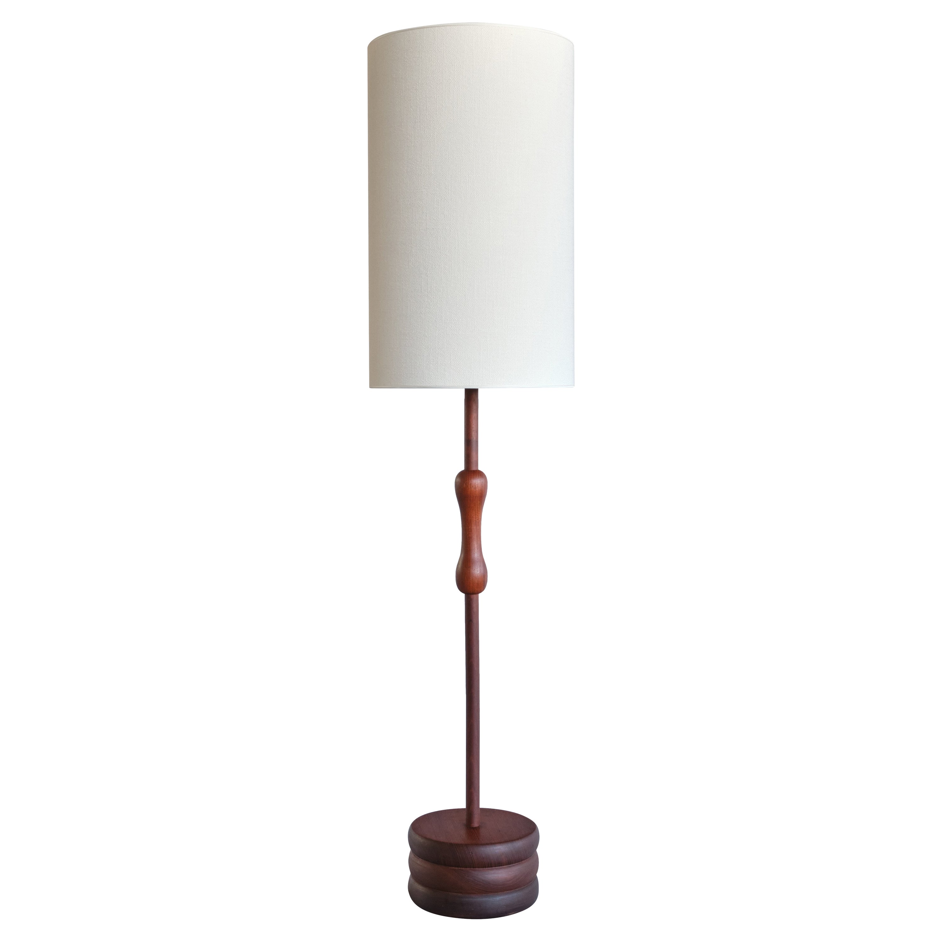 Organic Modern Floor / Table Lamp in Solid Teak Wood, Sweden, 1950s For Sale