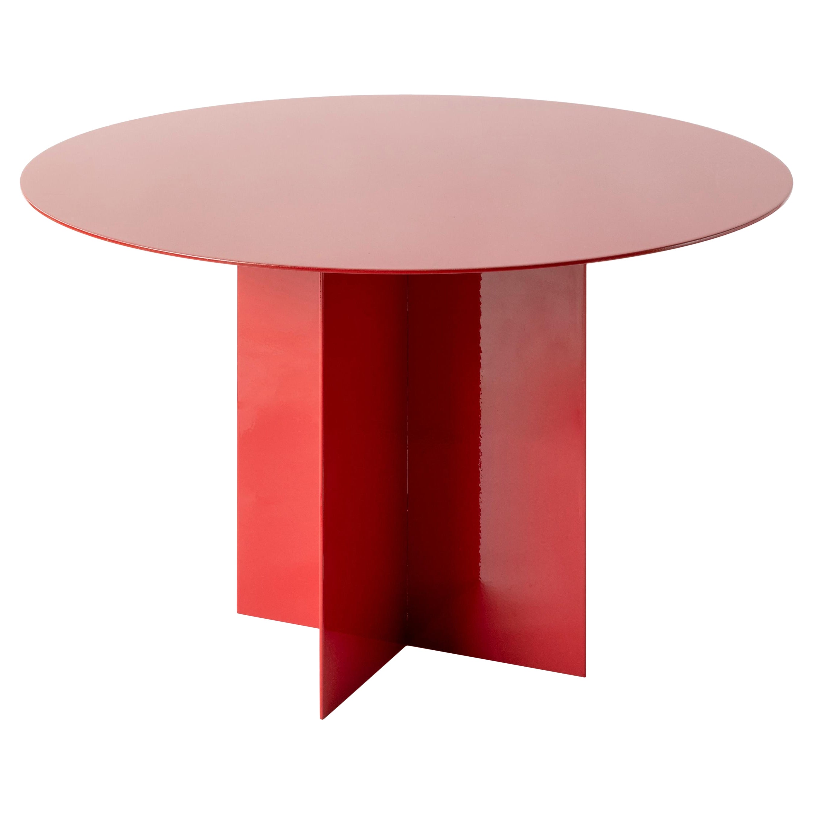Across Large Round Red Coffee Table by Secondome Edizioni For Sale