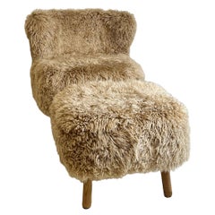 New Zealand Sheepskin Chair & Ottoman 