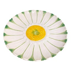 Vintage Italian Majolica Pottery Daisy Plate