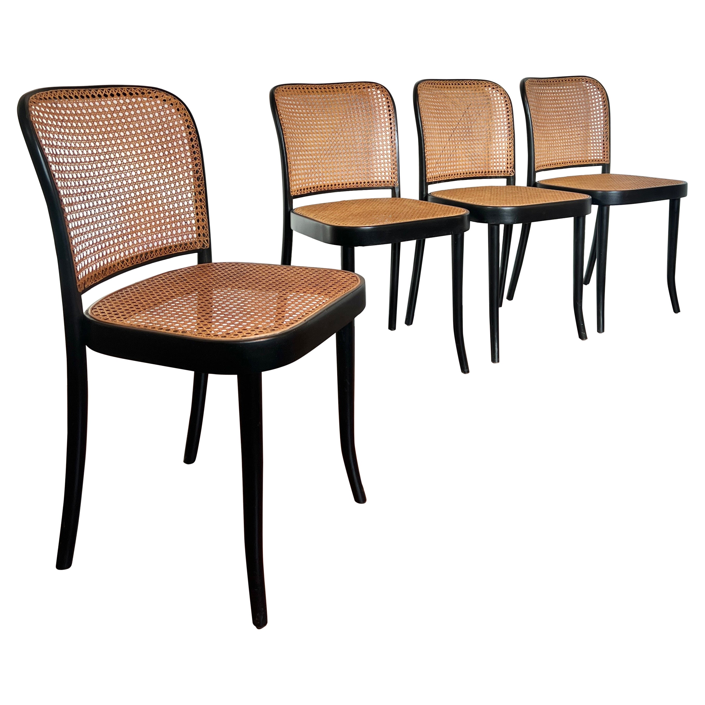 A set of of 4 original chairs by Josef Hoffmann for Thonet, circa 1960s