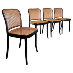 Ein Satz von 4 Originalstühlen von Josef Hoffmann für Thonet, ca. 1960er Jahre