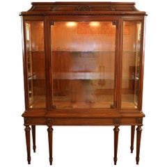 Early 20th Century Mahogany Louis XVI Style Cabinet Vitrine