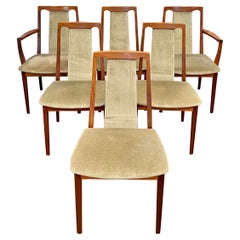 Ensemble de 6 chaises de salle à manger de style moderne du milieu du siècle par G-Plan, vers les années 1980.