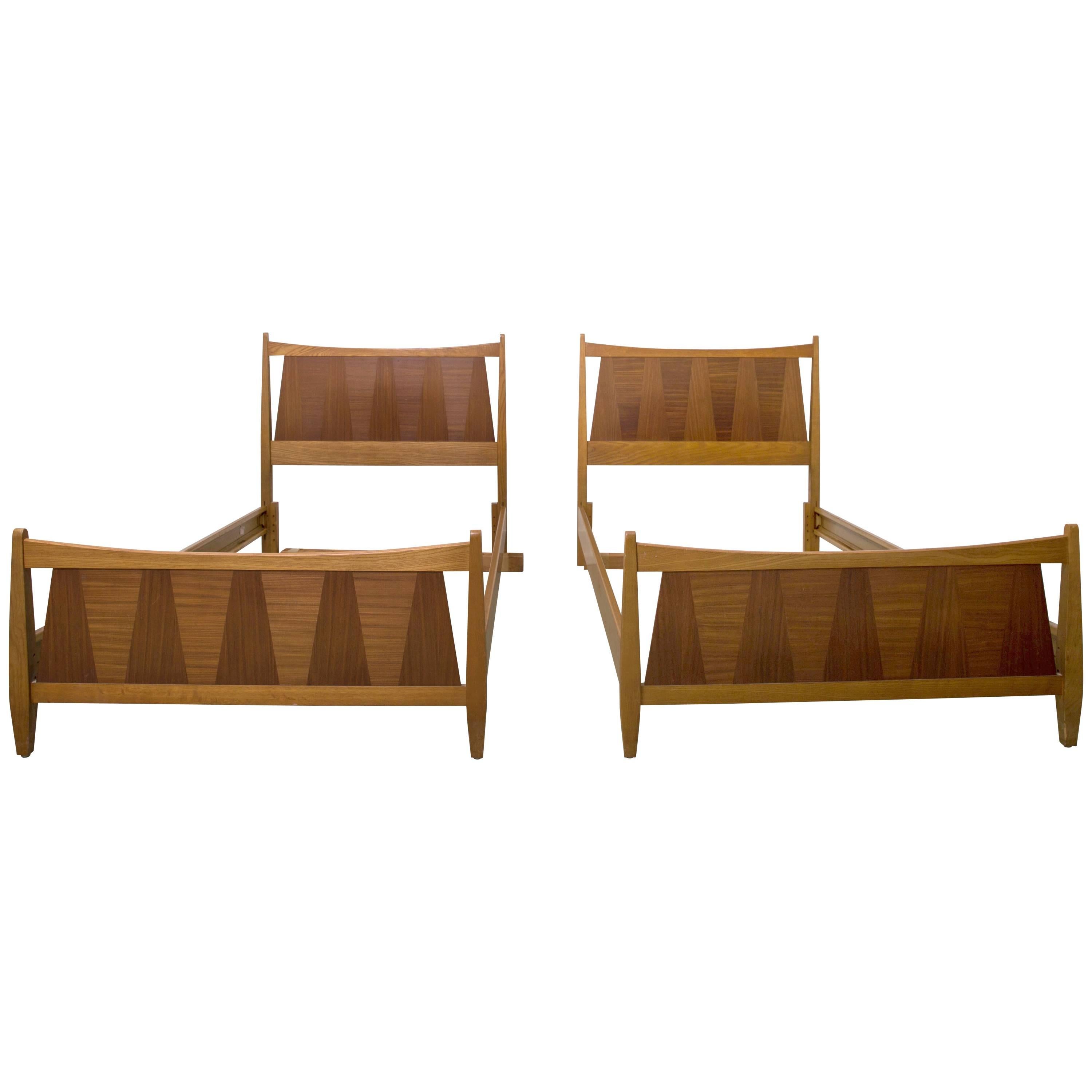 Pair of Mid-Century Danish Modern Teak Twin Beds