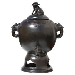 Antique A Japanese Bronze Ceremonial Samovar with Cover Meiji period, late 19th century