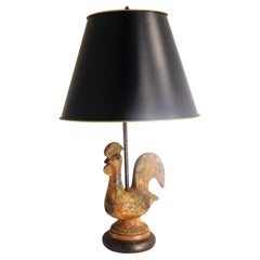 Bitossi Pottery Rooster Lamp, 1950-1960