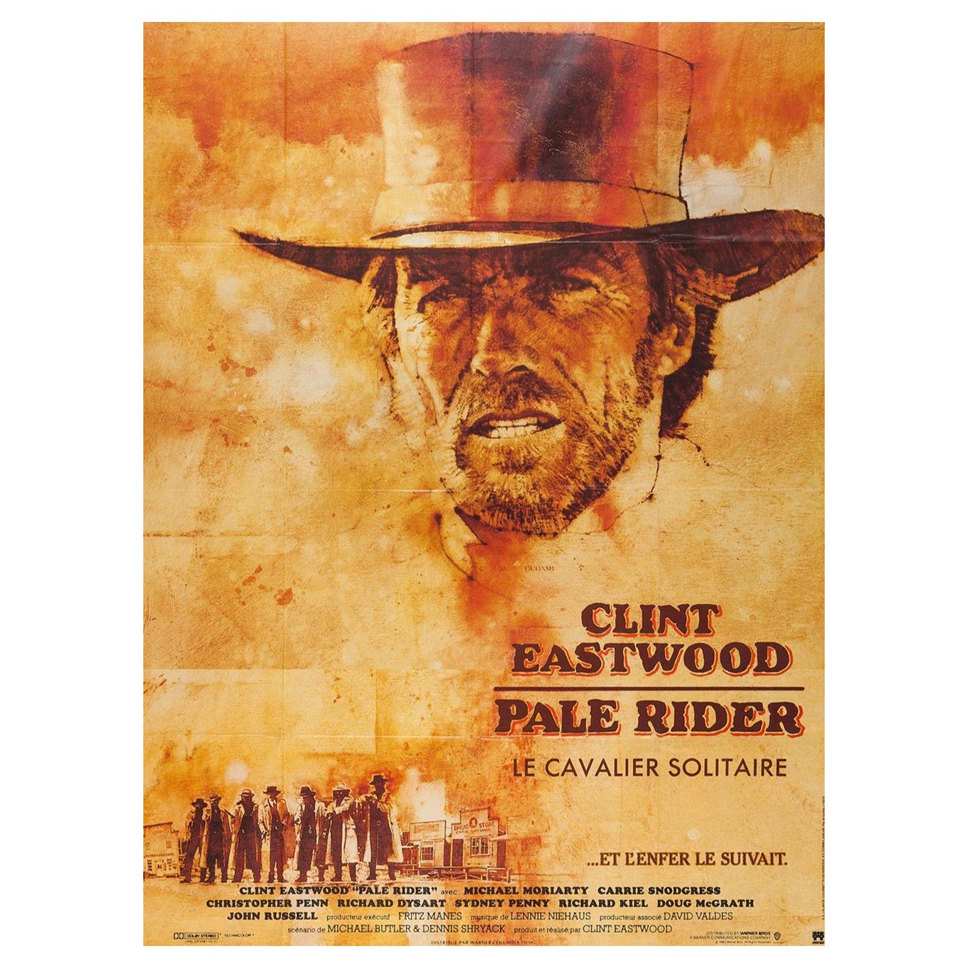 Affiche vintage d'origine, Pale Rider (français) 1985