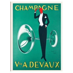 1935 Champagne Devaux Original Vintage Poster