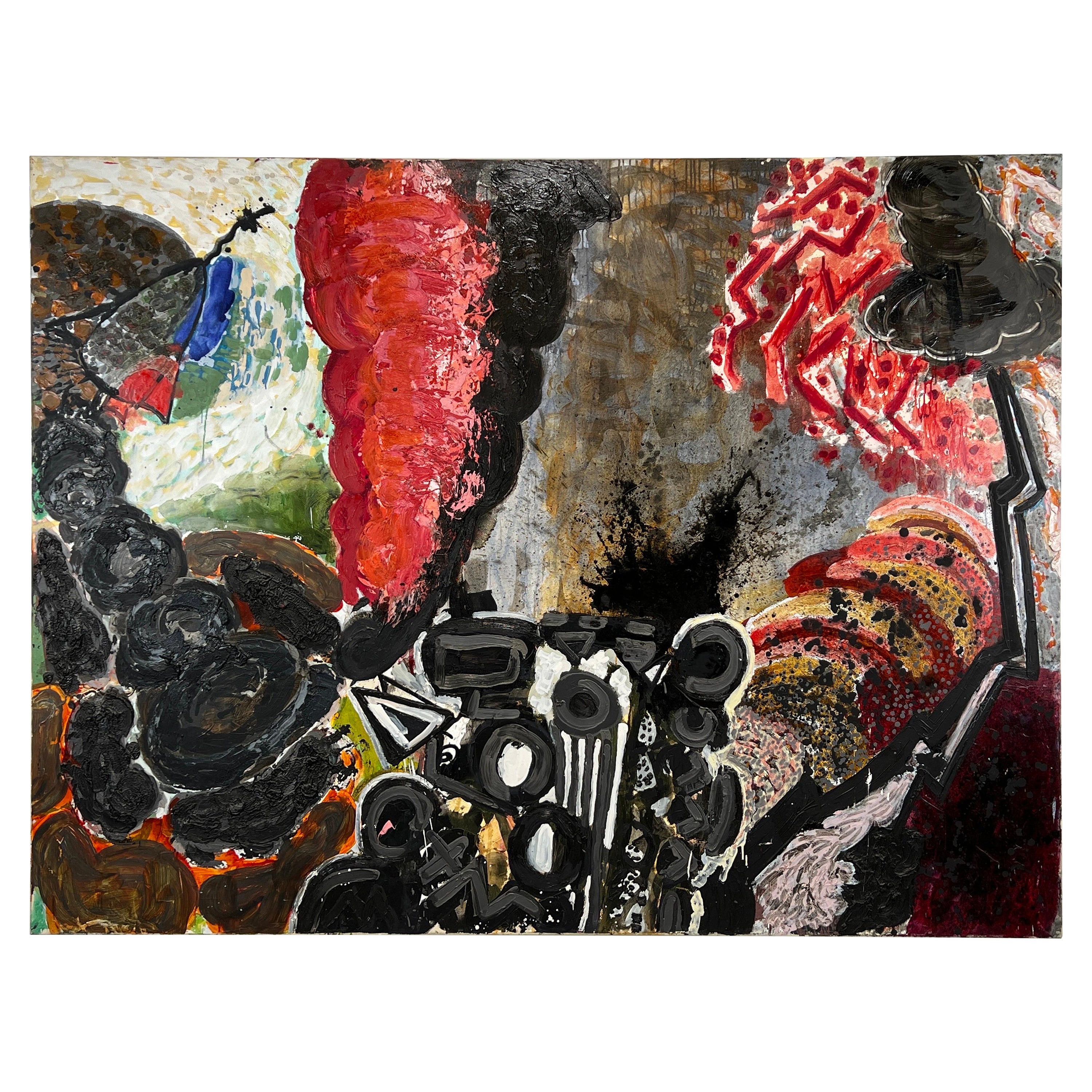 Abstraktes Gemälde „Zoroastro's Rocket“ von Liz Rosenblum im Angebot