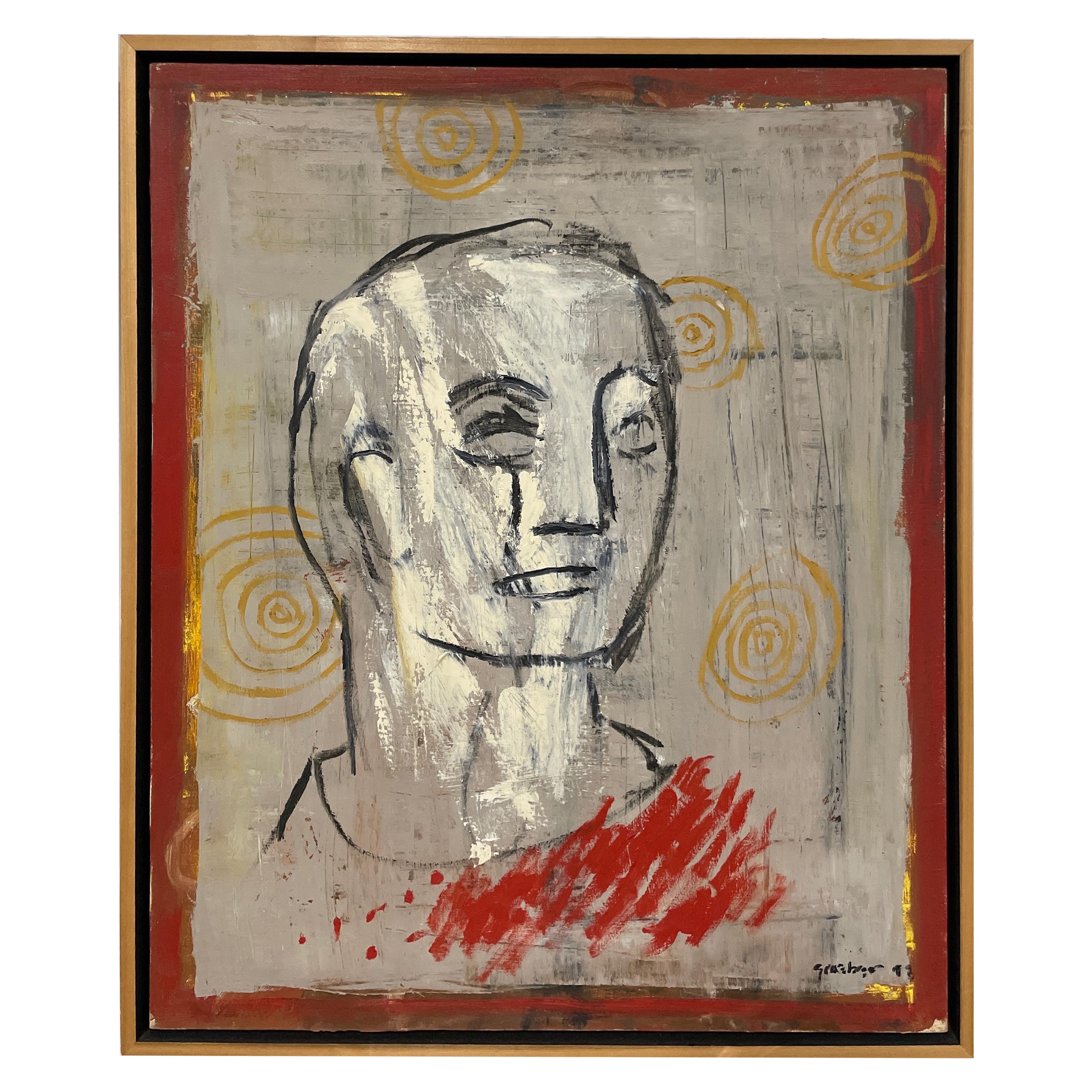 Original Contemporary Oil Portrait of Face by Larry Graeber For Sale