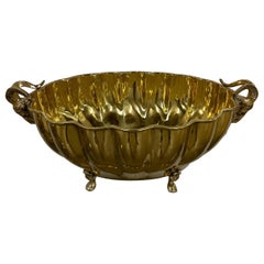 Vintage Brass Ram's Head Oval Centerpiece