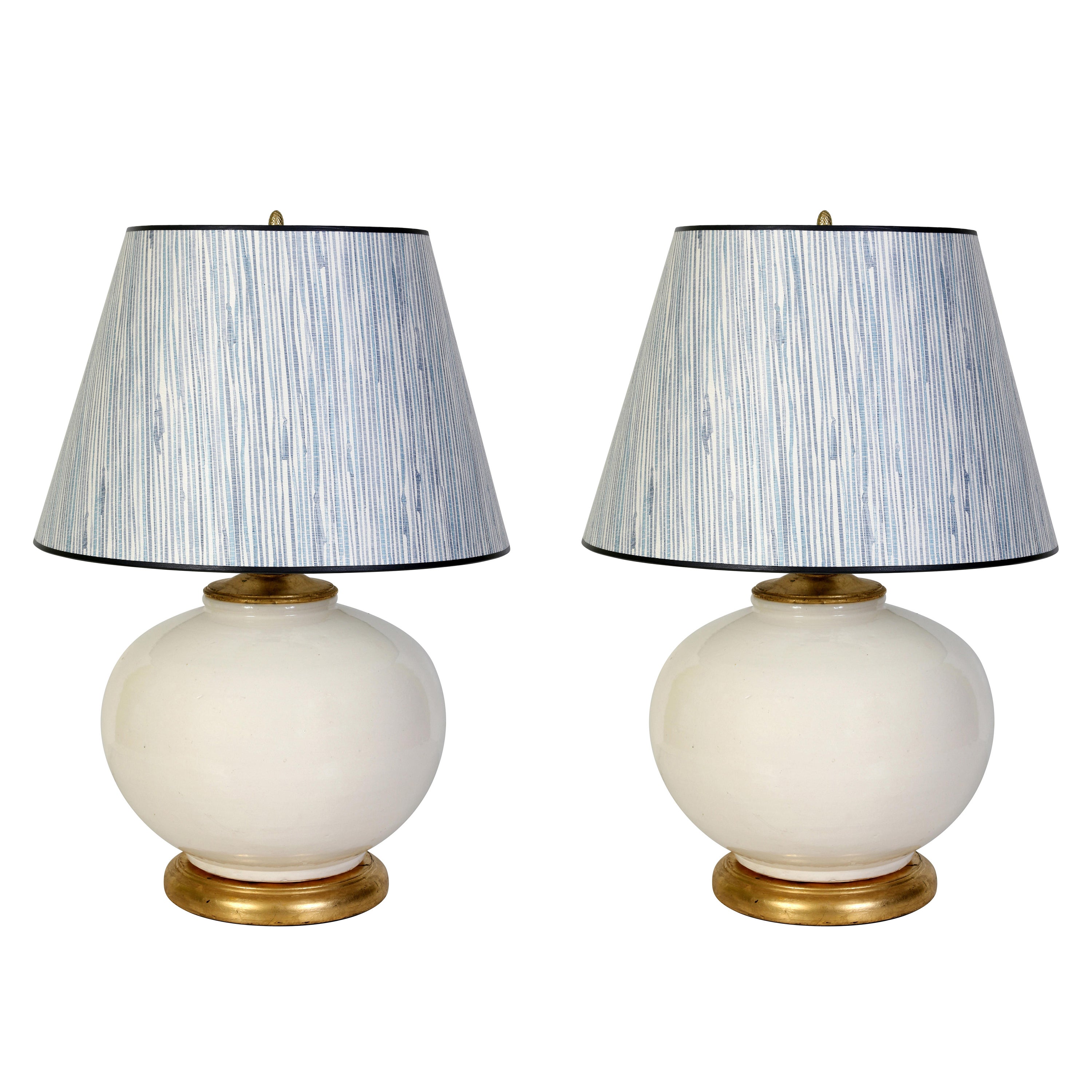 White Chinese Export Lamps  For Sale