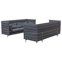 Pair of Ronan & Erwan Bouroullec for Vitra 3-Seat Alcove Sofa in Volo Mid-Grey