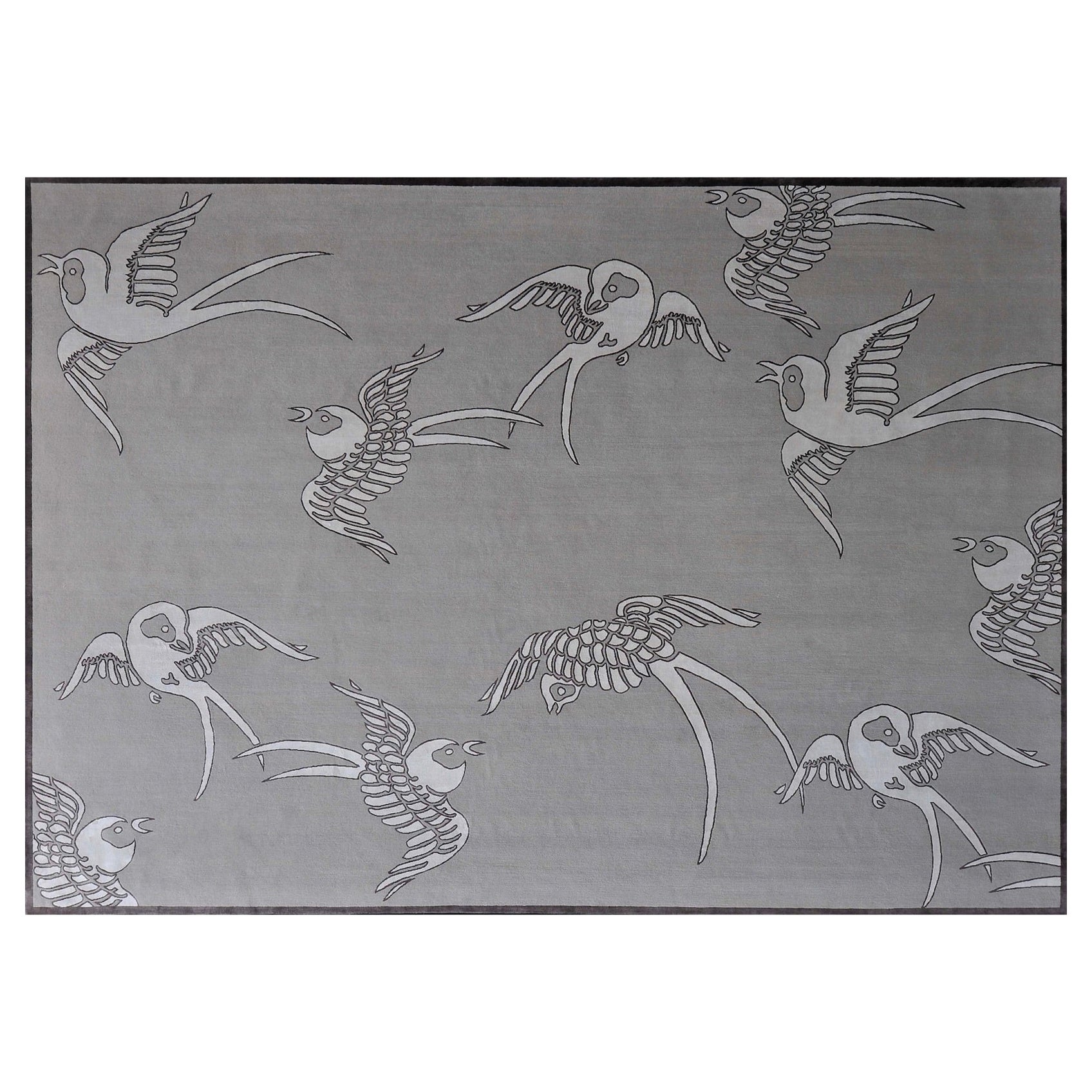 "Fanti - Gray + Cream" /  11'-2' x 16'' / Hand Knotted Wool Rug