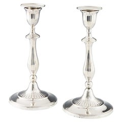 Antique Pair of Sterling Silver Candlesticks Sheffield 1793