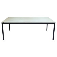 Retro 1970 Coffee Table by Knoll Iternational, iron black leg with marble top
