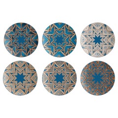 Le Volte Celesti, six assiettes contemporaines avec designs décoratifs