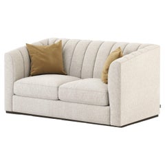 Modern 2 Seats Club Sofa Made with Wood and Textile, Handmade by Stylish Club