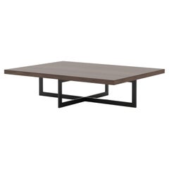 Modern Slender Coffee Table made with walnut and iron, Handmade by Stylish Club