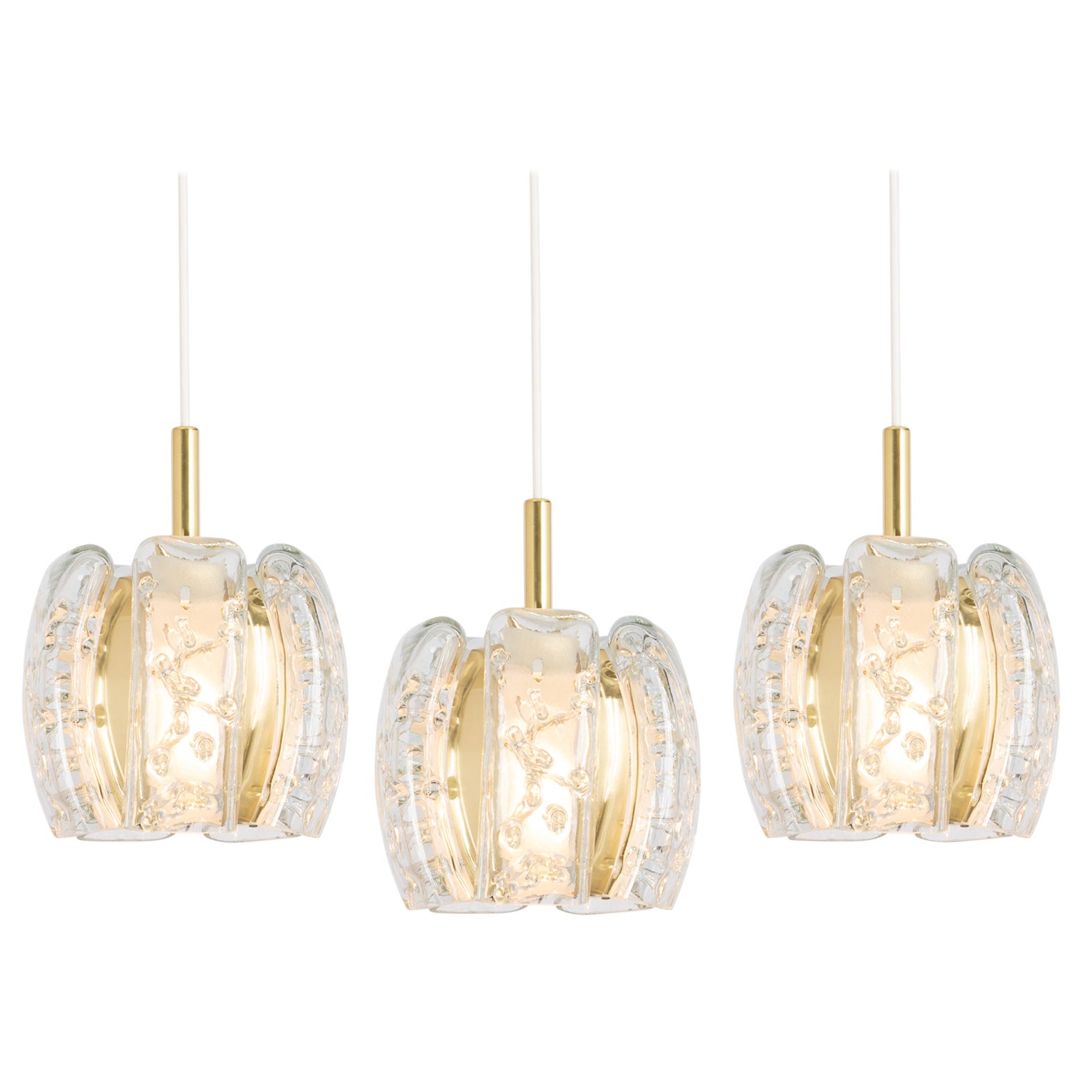 1 of 6 Petite Murano Tubes Pendant Lights by Doria, 1970s For Sale