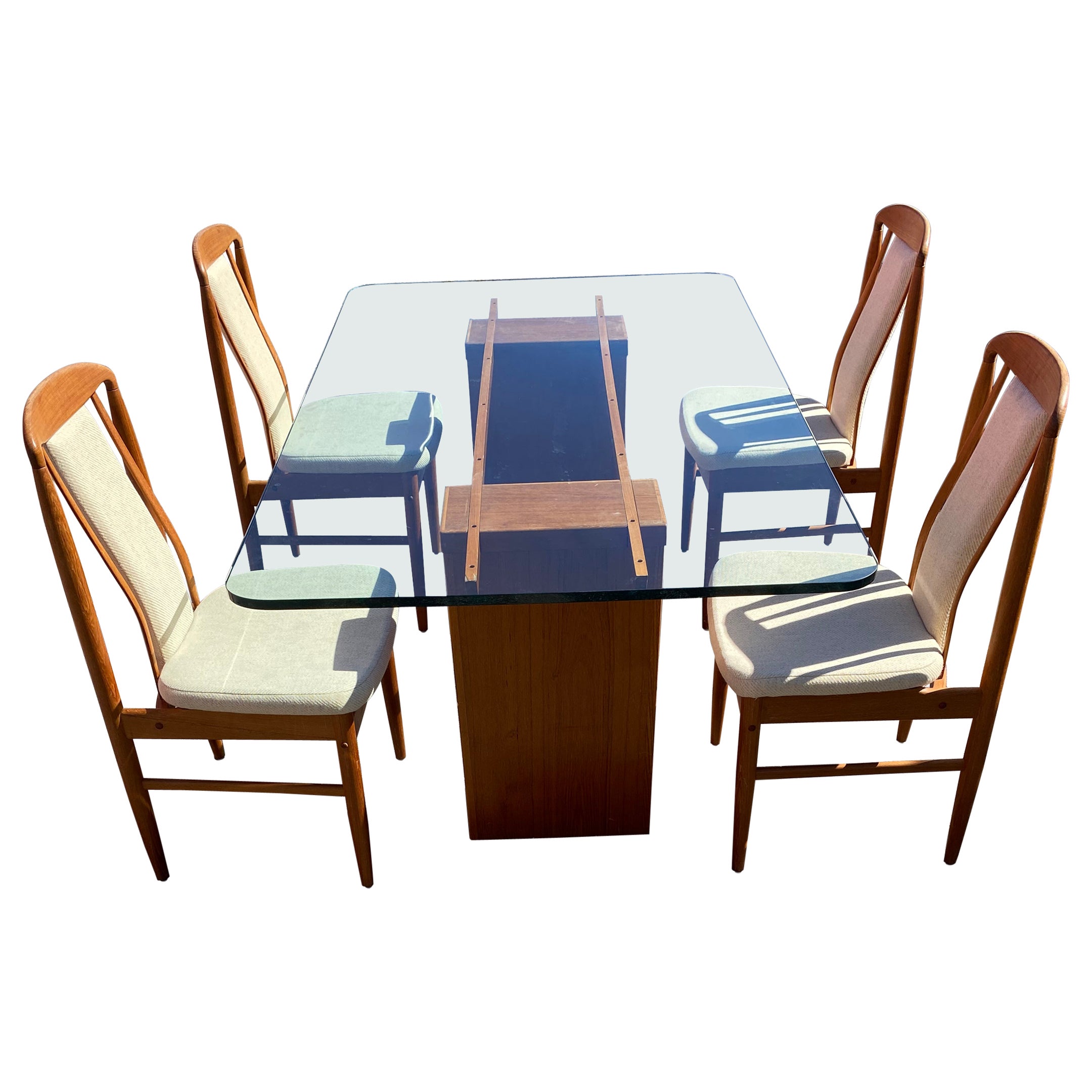 1960s Danish Teak Dining Set, Set of 5 For Sale