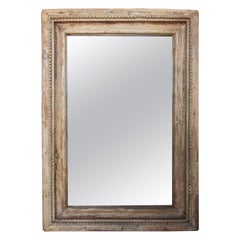 Rectangular Wooden Wall Mirror with Carved Frame with Balls