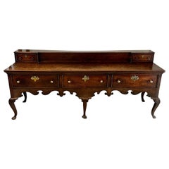 Rare Large Early 18th Century Antique Quality Oak Dresser Base