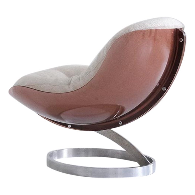 Sphère Lounge Chair by Boris Tabacoff for M. M. M., cushion with dedar fabric For Sale