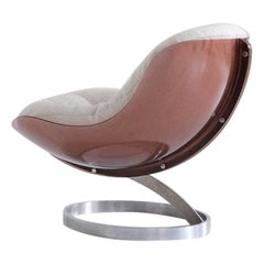 Sphère Lounge Chair by Boris Tabacoff for M. M. M., cushion with dedar fabric